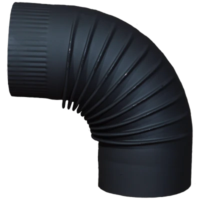 DINAMO Dimovodna kriva/koljeno, crna - Kriva crna