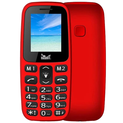 MeanIT Mobilni telefon, 1.77" zaslon, Dual SIM, BT, SOS tipka - VETERAN I MOBILNI TELEFON-CRVENI