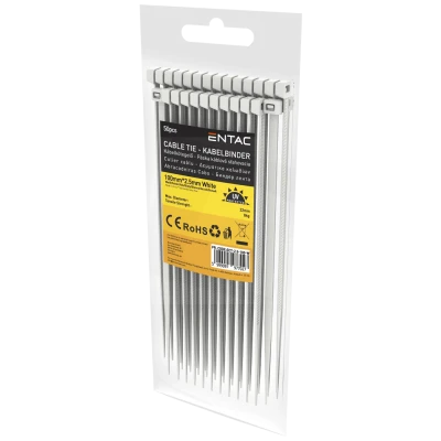 Entac Plastične vezice 2,5mm x 100mm, 50 kom. - Cable Tie 2.5mmx100mm White