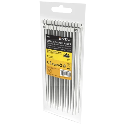 Entac Plastične vezice 3,6mm x 300mm, 50 kom. - Cable Tie 3.6mmx300mm White