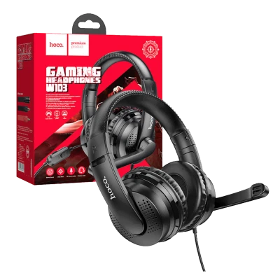 hoco. Slušalice sa mikrofonom, gaming, 3.5 mm, crna - W103 Magic tour, Black