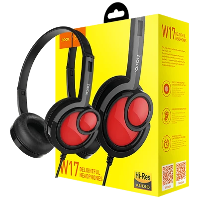 hoco. Slušalice sa mikrofonom, 3.5 mm, dužina kabela 1.5 met, crna - W17 Delightful Headphones MIC BK