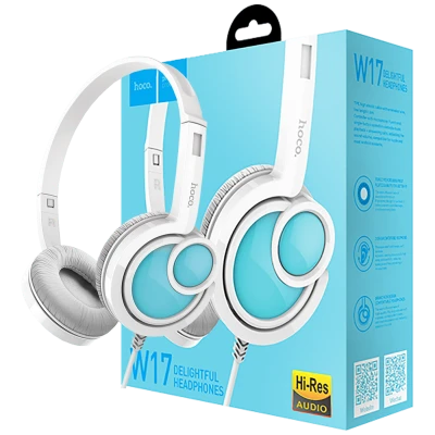 hoco. Slušalice sa mikrofonom, 3.5 mm,dužina kabela 1.5 met,bijela - W17 Delightful Headphones MIC WH