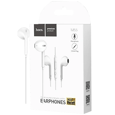 hoco. Slušalice sa mikrofonom, 3.5 mm,dužina kabela 1.2 met,bijela - M55 Memory sound White