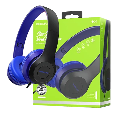 Borofone Slušalice sa mikrofonom, 3.5 mm, dužina kabela 1.2 met. - BO5 Star sound Blue