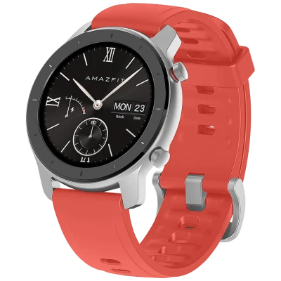 Amazfit SAT pametni, 1.2" AMOLED zaslon, vodootporan 5ATM, BT - GTR 42mm Coral Red