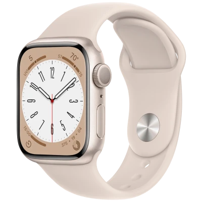 Apple Pametni sat, 1.69" LTPO OLED zaslon, vodootporan BT, WiFi - Watch Series 8 GPS 41mm Starlight