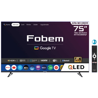 Fobem Televizor Smart QLED 4K UltraHD 75", Google TV - MT75EG8000QF