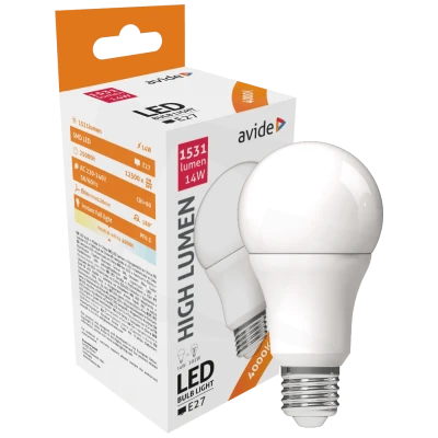 Avide Sijalica, LED 14W, E27, 4000K, 230V AC, bijela svjetlost - Globe A60 14W E27