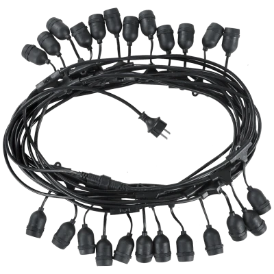 Avide Kabel sa 24 sijaličnih grla E27, dužina 15 met., Outdoor - Outdoor E27 String 15m