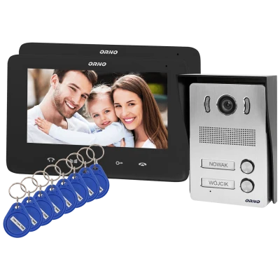 Orno Video interfon 2 x 7", 8 x RFID Tag, set, Indi Multi N - OR-VID-VP-1071/B