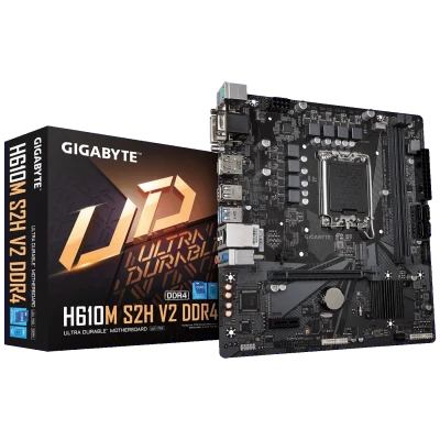 Gigabyte Matična ploča za PC, LGA1700, Intel H610, DDR4,  microATX - H610M S2H V2 DDR4