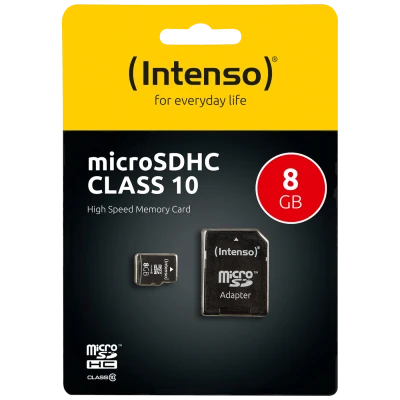 (Intenso) Micro SD Kartica 8GB Class 10 (SDHC & SDXC) sa adapterom - SDHCmicro+ad-8GB/Class10