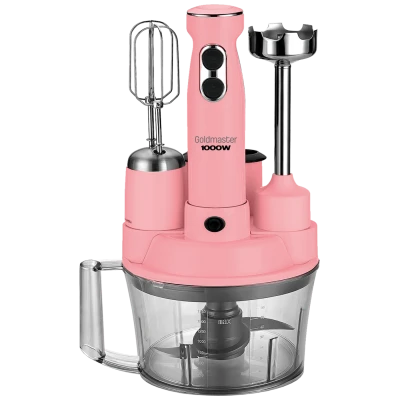 Goldmaster Štapni mikser sa posudom, 5u1, 1000 W, Multipraktik - GM-7239P Elena Max Pink