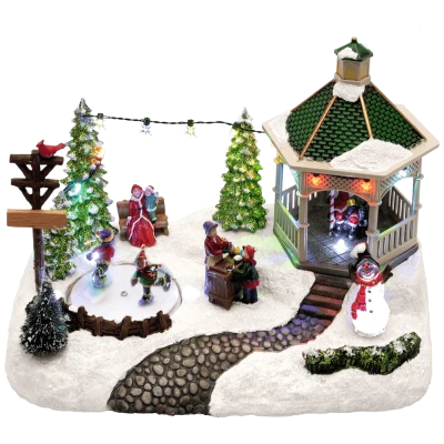 home Dekorativna LED rasvjeta,  diorama, klizalište sa djecom - DRM 11