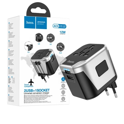 hoco. Punjač kučni, univerzalni, EU/UK/US/AU, 2 x USB,2.4 A - AC5 Level