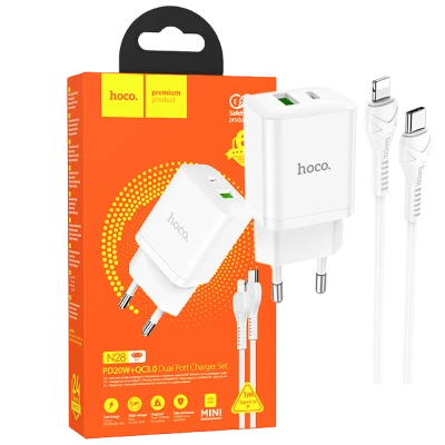 hoco. Punjač kućni sa Lightning kabelom, brzi, PD20W, QC3.0 - N28 Founder, tip C-Lightning
