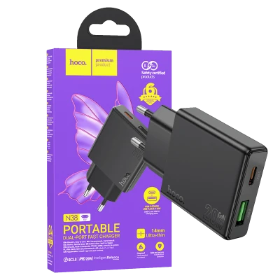 hoco. Punjač kućni, brzi, PD20W + QC3.0 Dual Port - N38 Delgado EU
