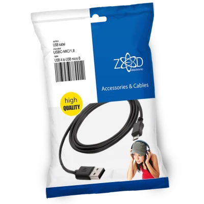 ZED electronic USB A na USB micro kabl, dužina 1.8 metara - USBC-MIC/1,8