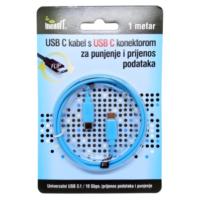 MeanIT USB kabl za smartphone, USB C / USB C, 1 met - KMUSBC2