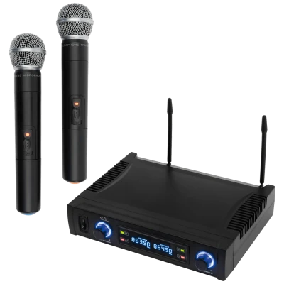 SAL Bežični set, 2 bežična mikrofona i prijemnik, 100 met. - MVN 700