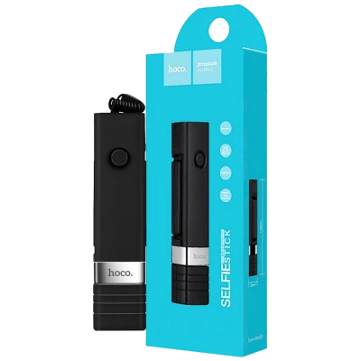 hoco. Selfie stick za smartphone, žični - K3 Beauty Selfie Stick, black