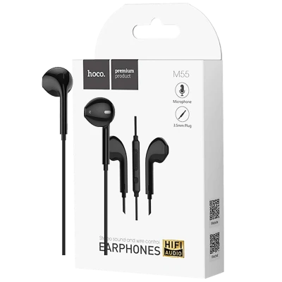 hoco. Slušalice sa mikrofonom, 3.5 mm, dužina kabela 1.2 met, crna - M55 Memory sound Black