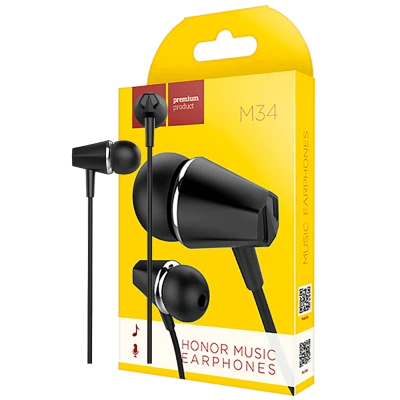 hoco. Slušalice sa mikrofonom, 3.5 mm, dužina kabela 1.2 met, crna - M34 Honor Black