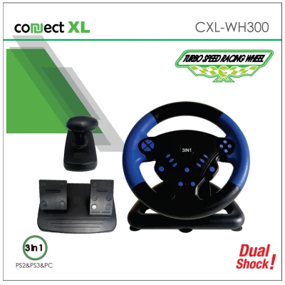 Connect XL Gaming volan 3u1, PS2/PS3/PC, vibracija, pedale - CXL-WH300