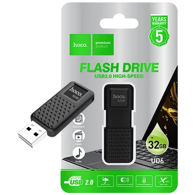 hoco. USB Flash Drive 32GB, USB 2.0, crni - UD6 Intelligent/32GB