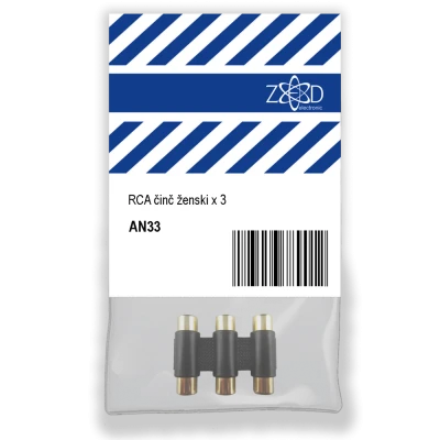 ZED electronic RCA činč ženski x 3, za produžetak audio kabla - AN33