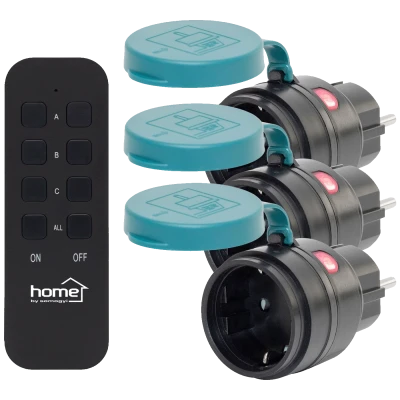 home Strujna utičnica sa daljinskim upravljačem, set 3 kom. - THO2313