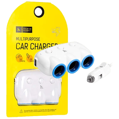 hoco. Auto punjač / razdjeljnik za smartphone, 2 x USB, 5V / 3.1 A - C1