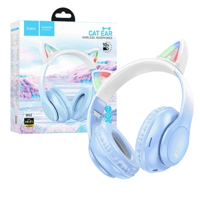 hoco. Slušalice bežične sa mikrofonom, Bluetooth - W42 Cat Ears, Crystal Blue