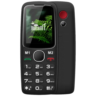 MeanIT Telefon mobilni, 2.4" zaslon, BT, SOS tipka, crni - Senior 10, Crni