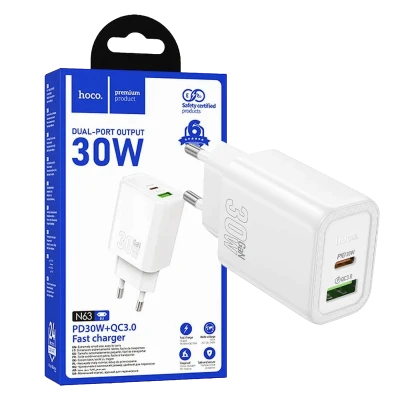 hoco. Punjač kućni, brzi, PD30W + QC3.0 - N63 Gentle