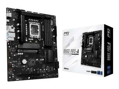 ASROCK MB B860 PRO-AIntel B860, 4xDDR5, 3xM.24xSATA3, 16xUSB, HDMI, DP, RAID, ATX