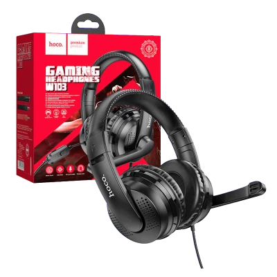 hoco. Slušalice sa mikrofonom, gaming, 3.5 mm, crna - W103 Magic tour, Black