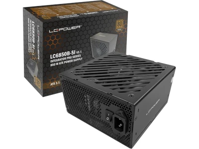 LC-Power PSU 850w Bronze 80+, ATX, 135mm fan, APFC, 3xPCIe 6+2Pin, 4xSATA, black
