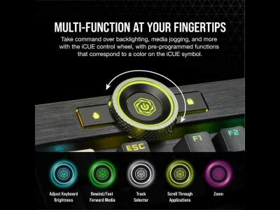 Corsair K100 RGB KeyboardOptical-Mechanical GamingCorsair OPX Switch, Black