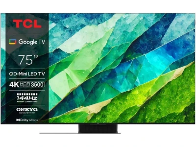 TCL 75''C855 4K 144HZ QD-MiniLED TV s Google TV-omGame Master Pro 3.0