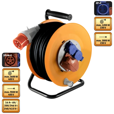 home Motalica za kabl, 25 met., H07RN-F, 5 x 2.5 mm², IP44 - HJR 400-25