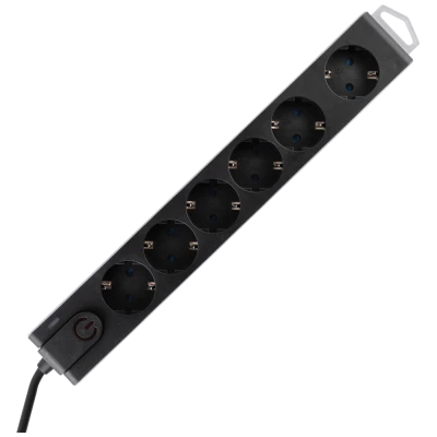 home Produžni kabl sa zaštitom, 6 utičnica, 1.0 mm², 1.5 met - NVT 6K/BK