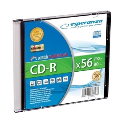 CD-R ESPERANZA SILVER, 700MB, 80min, 52X, SLIM CASE, 2009