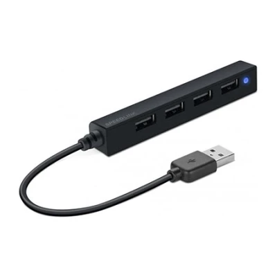 USB HUB, SPEEDLINK SLIM, 4-Port, USB 2.0, Passive, Black SL-140000-BK