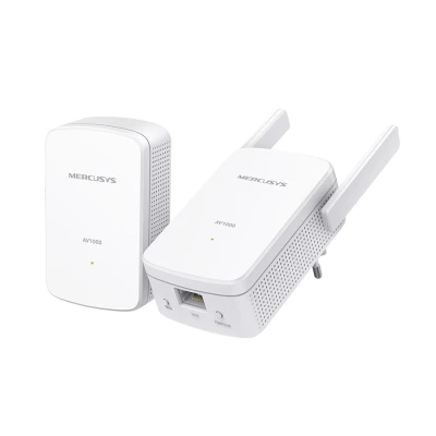 Mercusys MP510 KIT AV1000 Gigabit Powerline N300 Wi-Fi KIT (1× MP510 + 1× MP500) 300 Mbps na 2,4 GHz, 1000 Mbps Powerline, Broadcom CPU, 1× Gigabitni