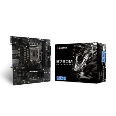 MB BIOSTAR B760MX-E D4, mATX, Soc 1700, DDR4, M.2, GbE LAN, HDMI, VGA, DVI