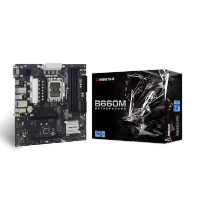 MB BIOSTAR B660MX-E PRO, mATX, Soc 1700, DDR4, M.2, GbE LAN, HDMI, VGA, DVI