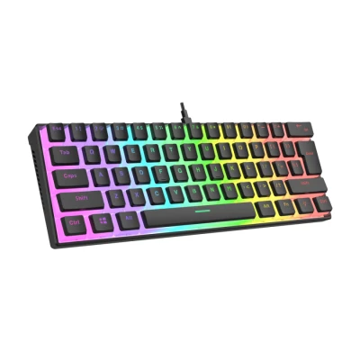 Tastatura gaming RAMPAGE RADIANT K11 black, Type-C, RGB, red switch, US layout, pudding keycaps, 38971