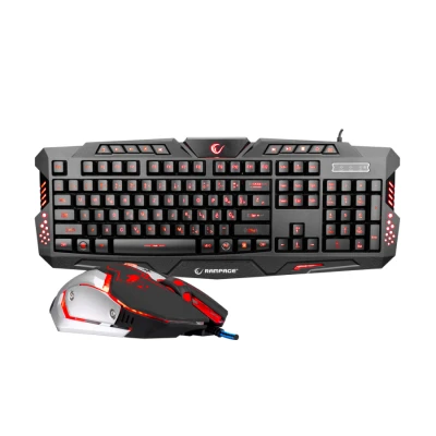 Tastatura + miš gaming RAMPAGE KM-R77 black, USB, LED, BiH Layout, multimedia
